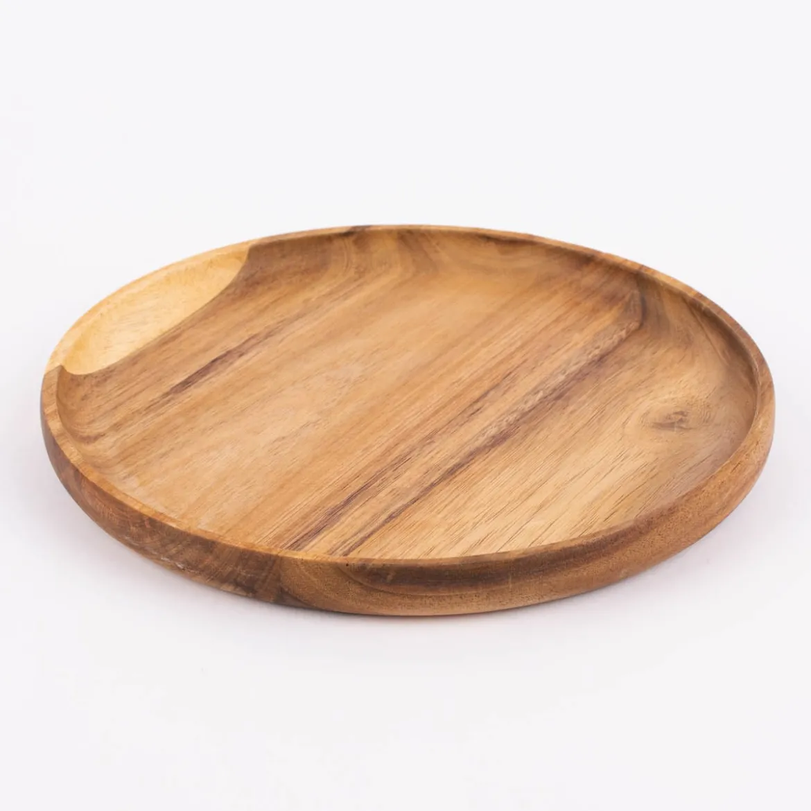 Platte Teller rund Akazienholz natur 23,5x2cm