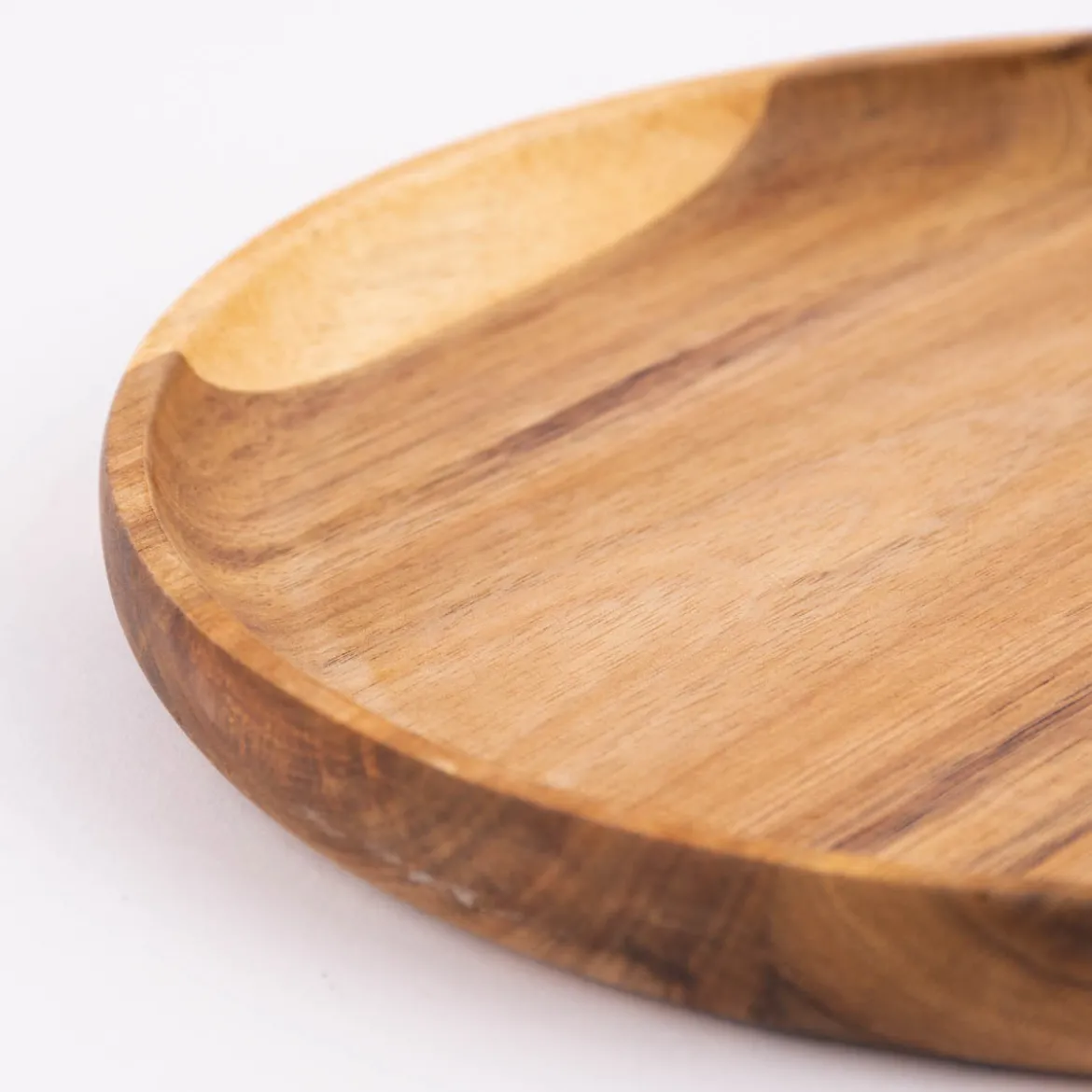 Platte Teller rund Akazienholz natur 23,5x2cm