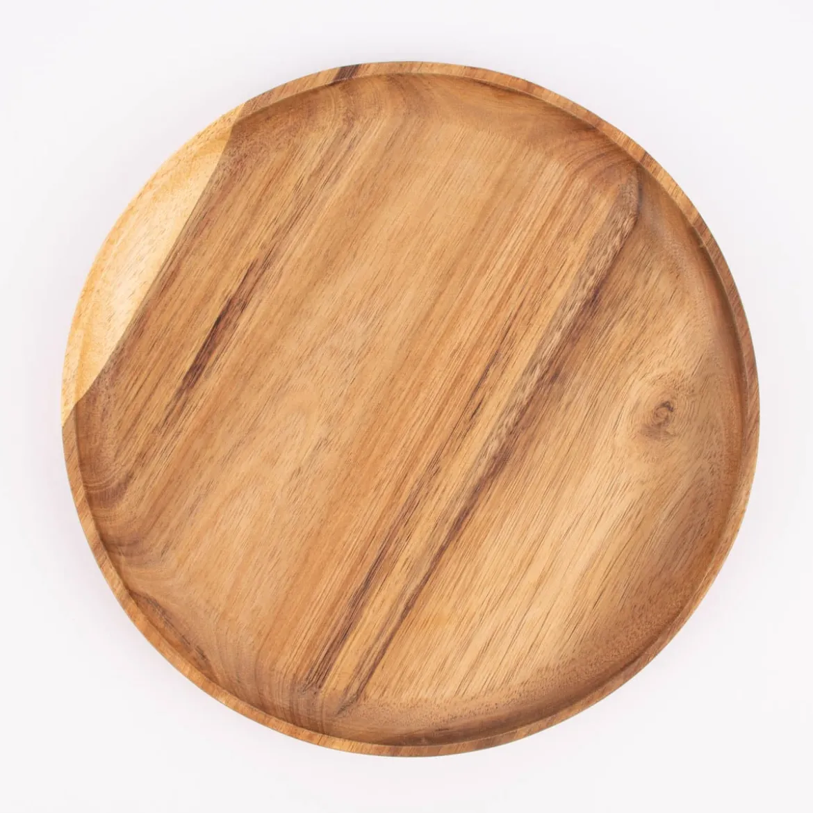 Platte Teller rund Akazienholz natur 23,5x2cm