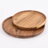Platte Teller rund Akazienholz natur 28x2cm