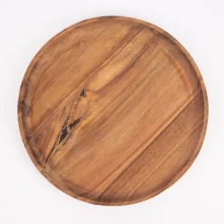 Platte Teller rund Akazienholz natur 28x2cm
