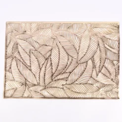 Platzset Blätter perforiert Kunststoff gold 30x45cm