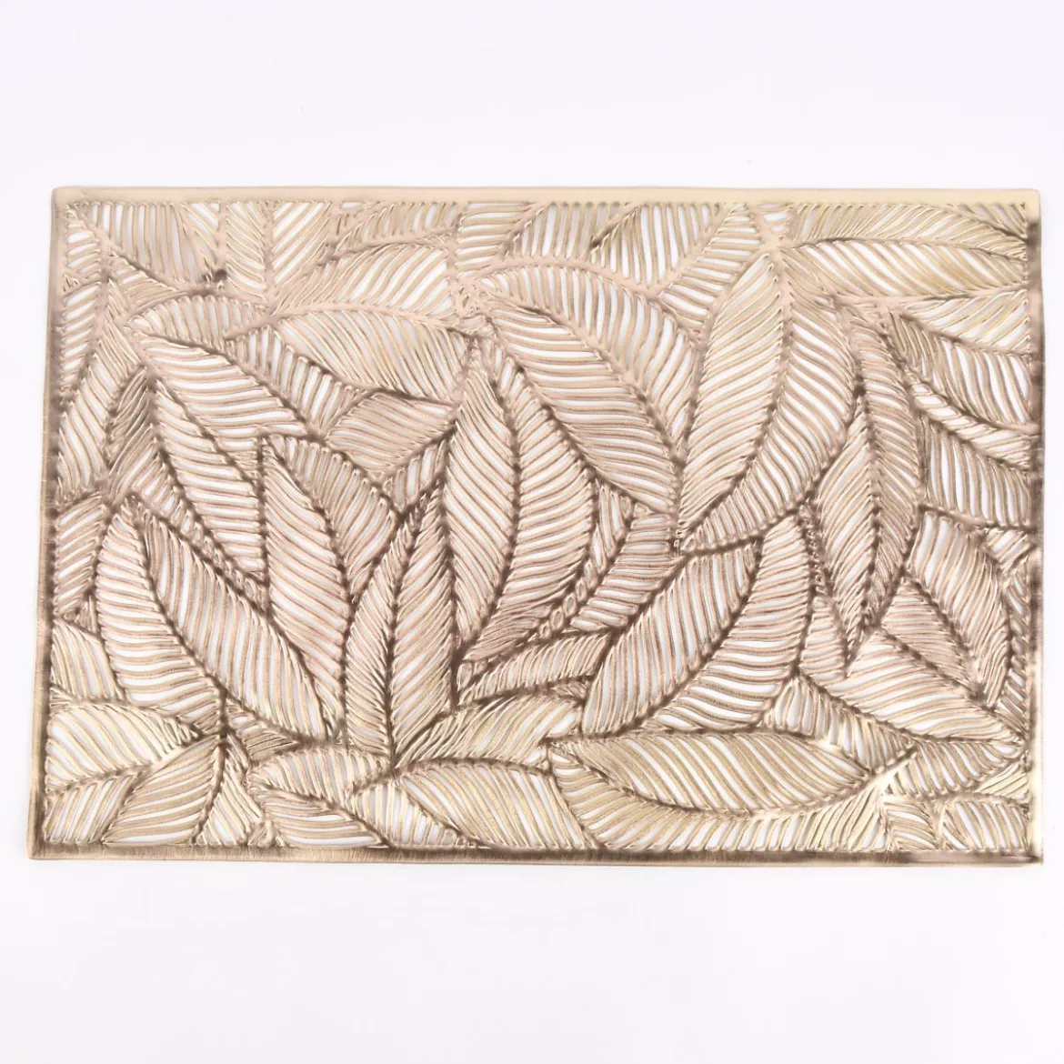 Platzset Blätter perforiert Kunststoff gold 30x45cm
