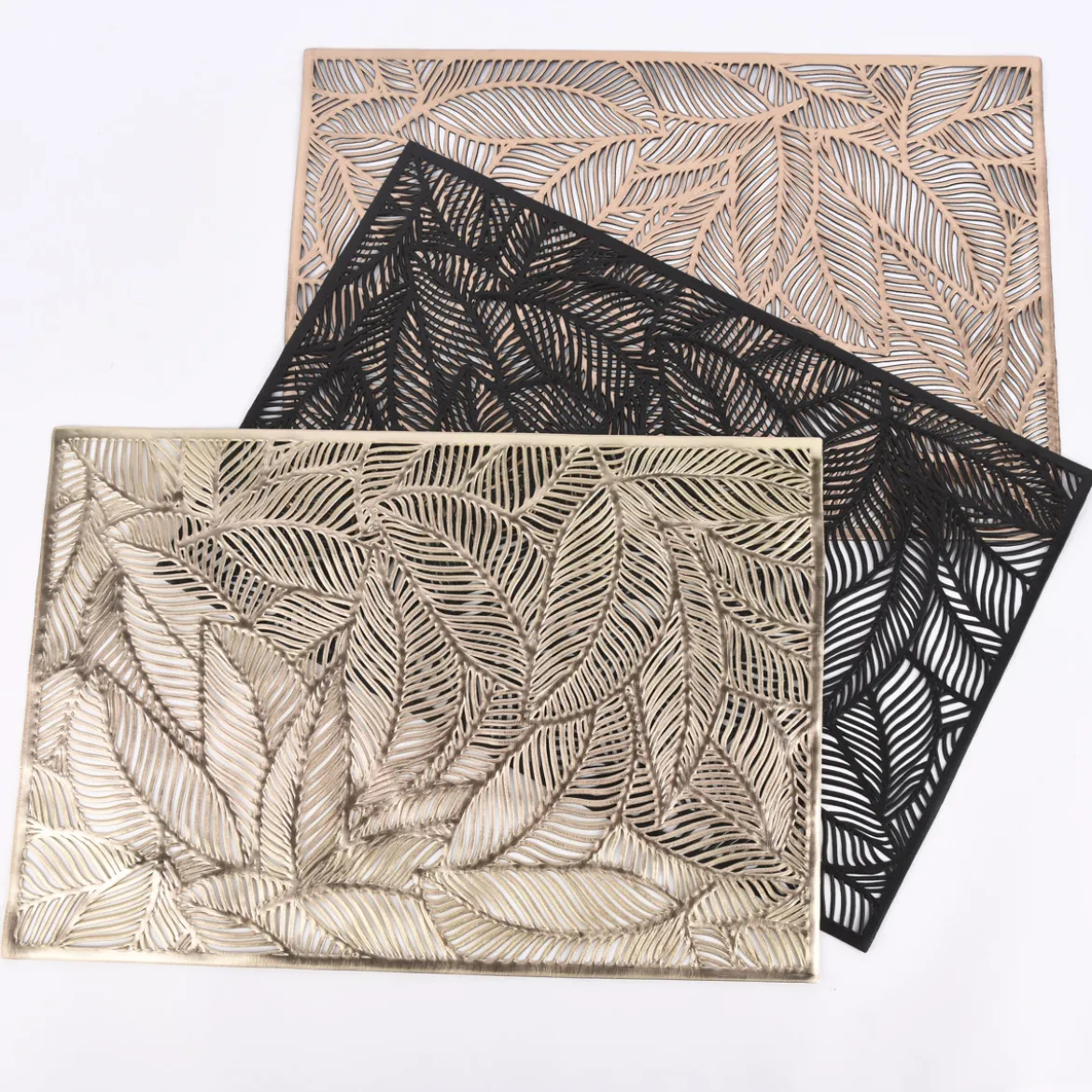 Platzset Blätter perforiert Kunststoff bronze 30x45cm