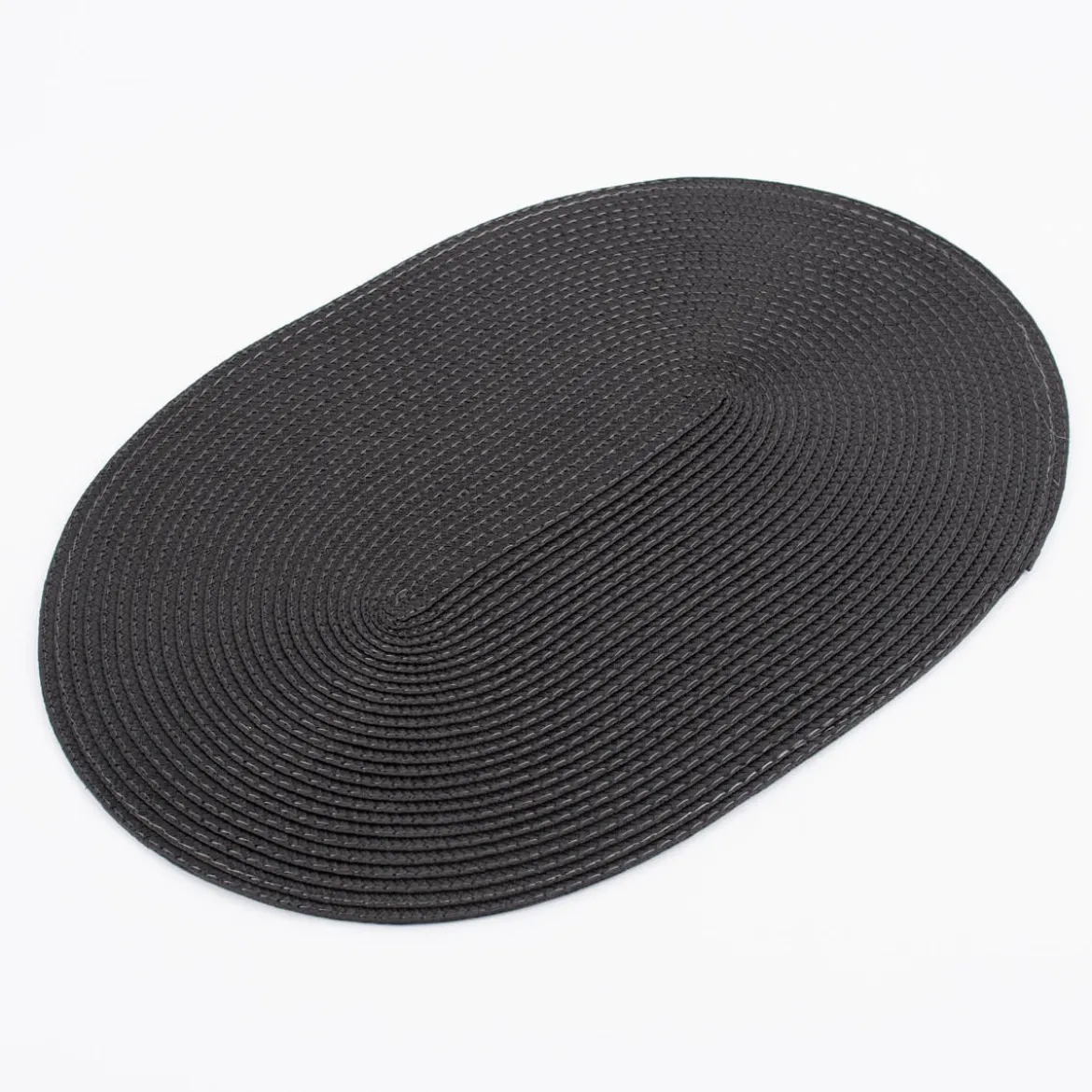 Platzset Kunststoff Flechtoptik oval schwarz 45x30cm