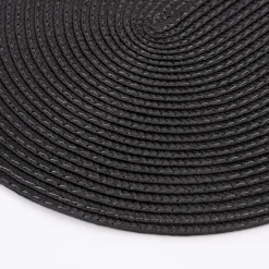 Platzset Kunststoff Flechtoptik oval schwarz 45x30cm
