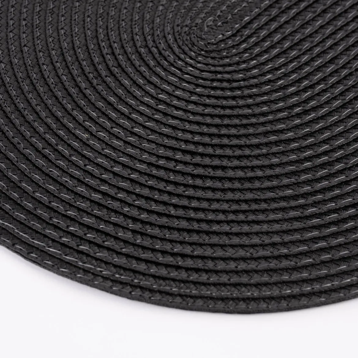 Platzset Kunststoff Flechtoptik oval schwarz 45x30cm