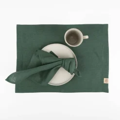 Platzset Leinen Erik 40x50cm grün Hochwertiges Tischset aus Naturfaser
