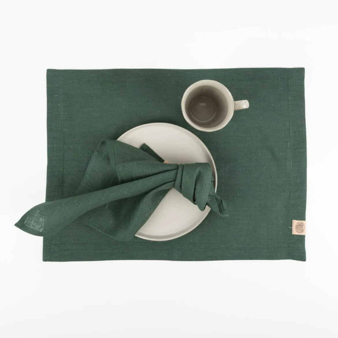 Platzset Leinen Erik 40x50cm grün Hochwertiges Tischset aus Naturfaser