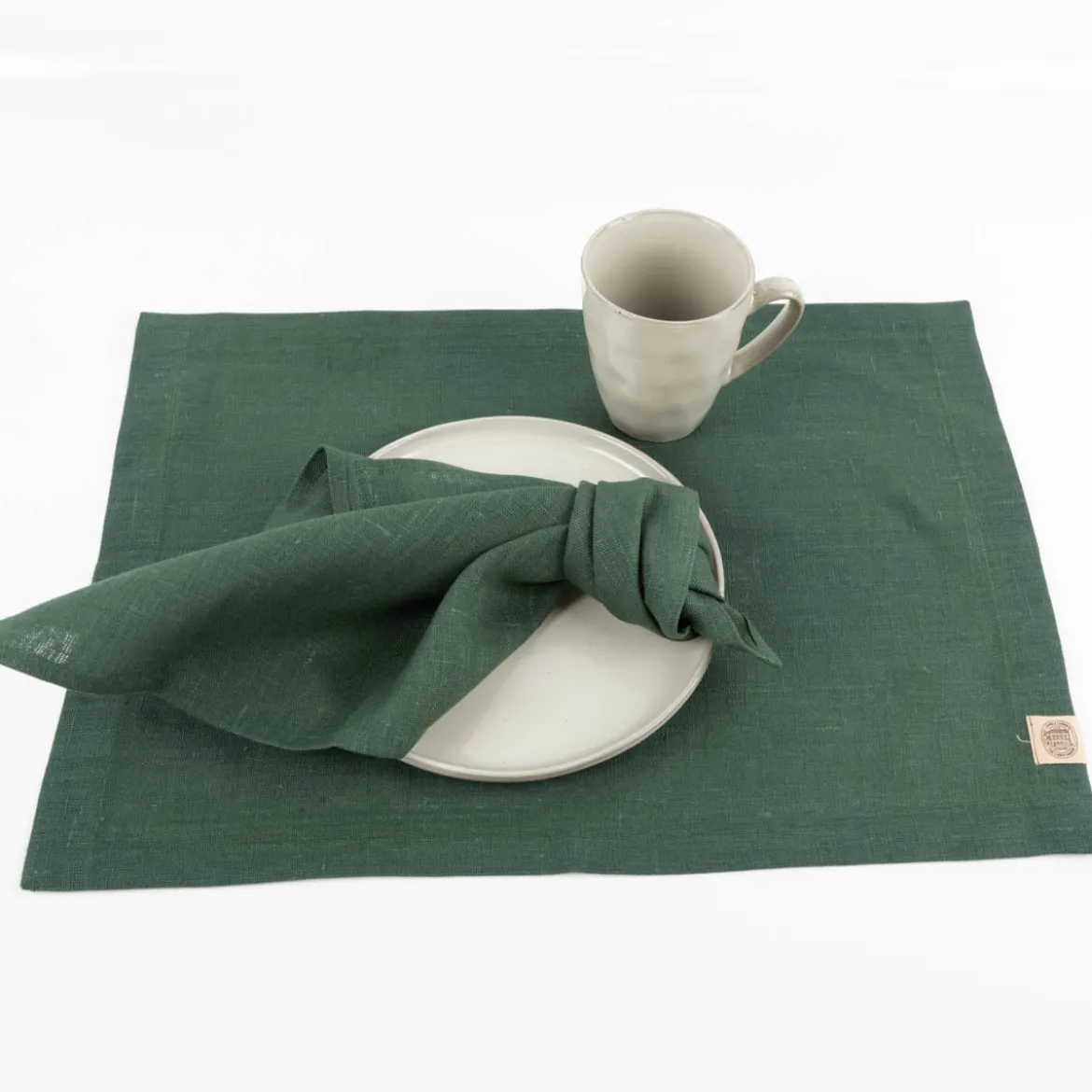 Platzset Leinen Erik 40x50cm grün Hochwertiges Tischset aus Naturfaser