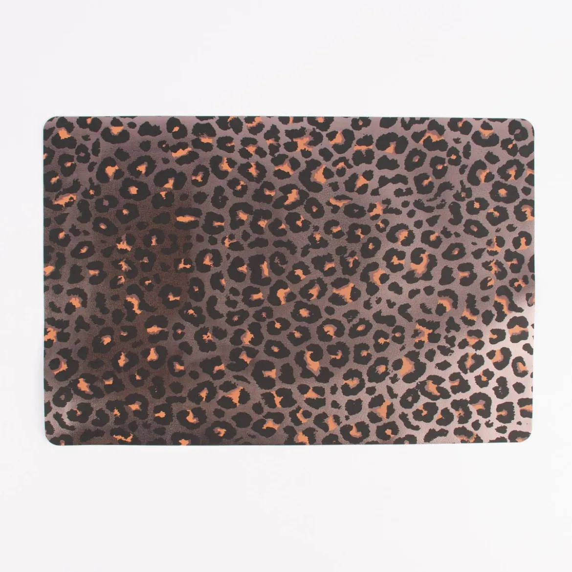Platzset Leomuster Kunststoff kupferfarbig schwarz orange 45x30cm