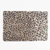 Platzset Leomuster Kunststoff goldfarbig schwarz gelb 45x30cm