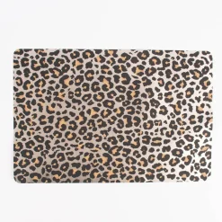 Platzset Leomuster Kunststoff goldfarbig schwarz gelb 45x30cm