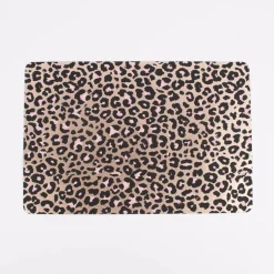 Platzset Leomuster Kunststoff bronzefarbig schwarz rosa 45x30cm