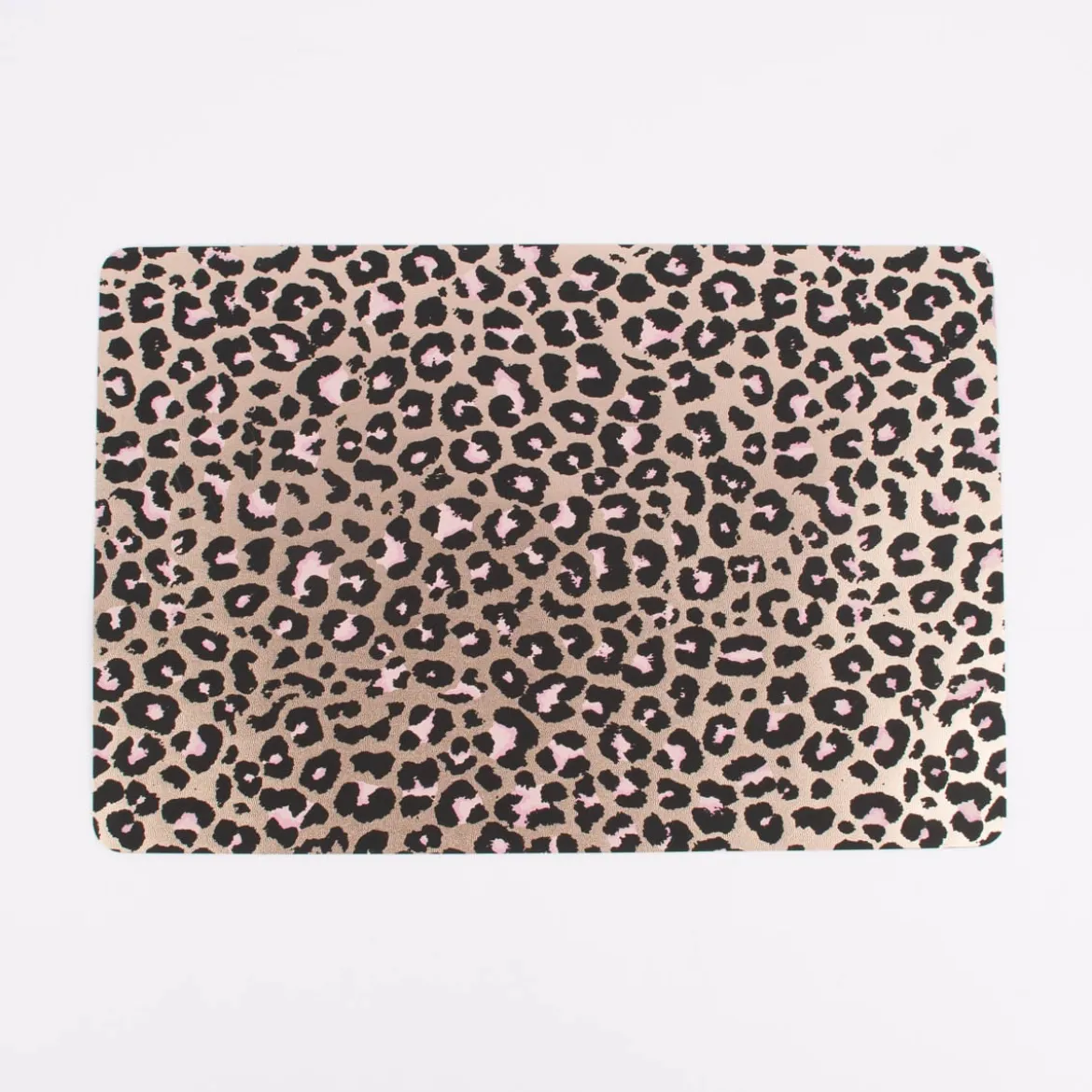 Platzset Leomuster Kunststoff bronzefarbig schwarz rosa 45x30cm