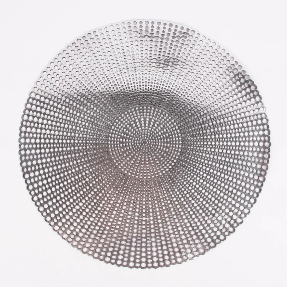 Platzset rund Punkte Kunststoff silberfarbig 40cm