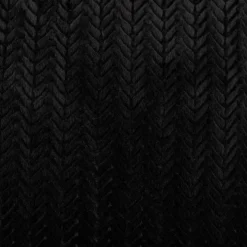 Plüsch Stoff Fellimitat Kunstfell Chevron Relief einfarbig schwarz 1,58m Breite