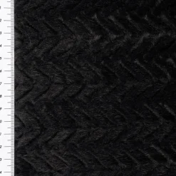 Plüsch Stoff Fellimitat Kunstfell Chevron Relief einfarbig schwarz 1,58m Breite