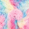 Plüsch Stoff Fellimitat Kunstfell Regenbogenfarben Langhaar bunt 1,65m Breite