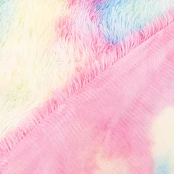 Plüsch Stoff Fellimitat Kunstfell Regenbogenfarben Langhaar bunt 1,65m Breite