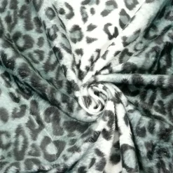 Plüsch Velour Fellstoff Fellimitat Leopard grau weiß