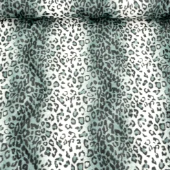 Plüsch Velour Fellstoff Fellimitat Leopard grau weiß