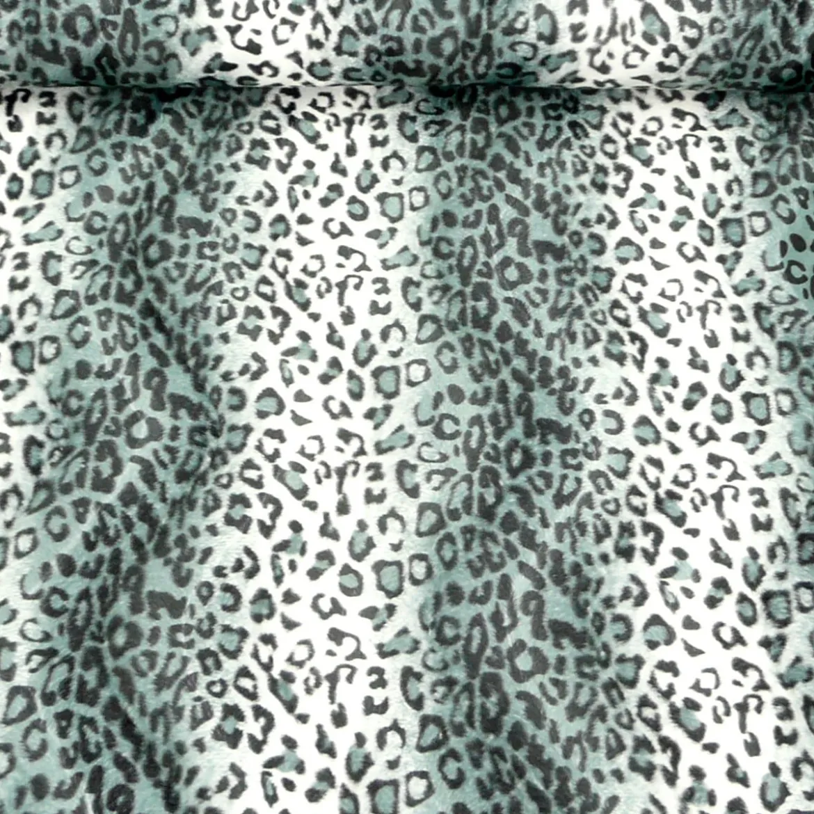 Plüsch Velour Fellstoff Fellimitat Leopard grau weiß