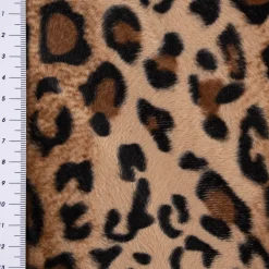 Plüsch Velours Fellstoff Fellimitat Leopard braun schwarz 1,4m Breite