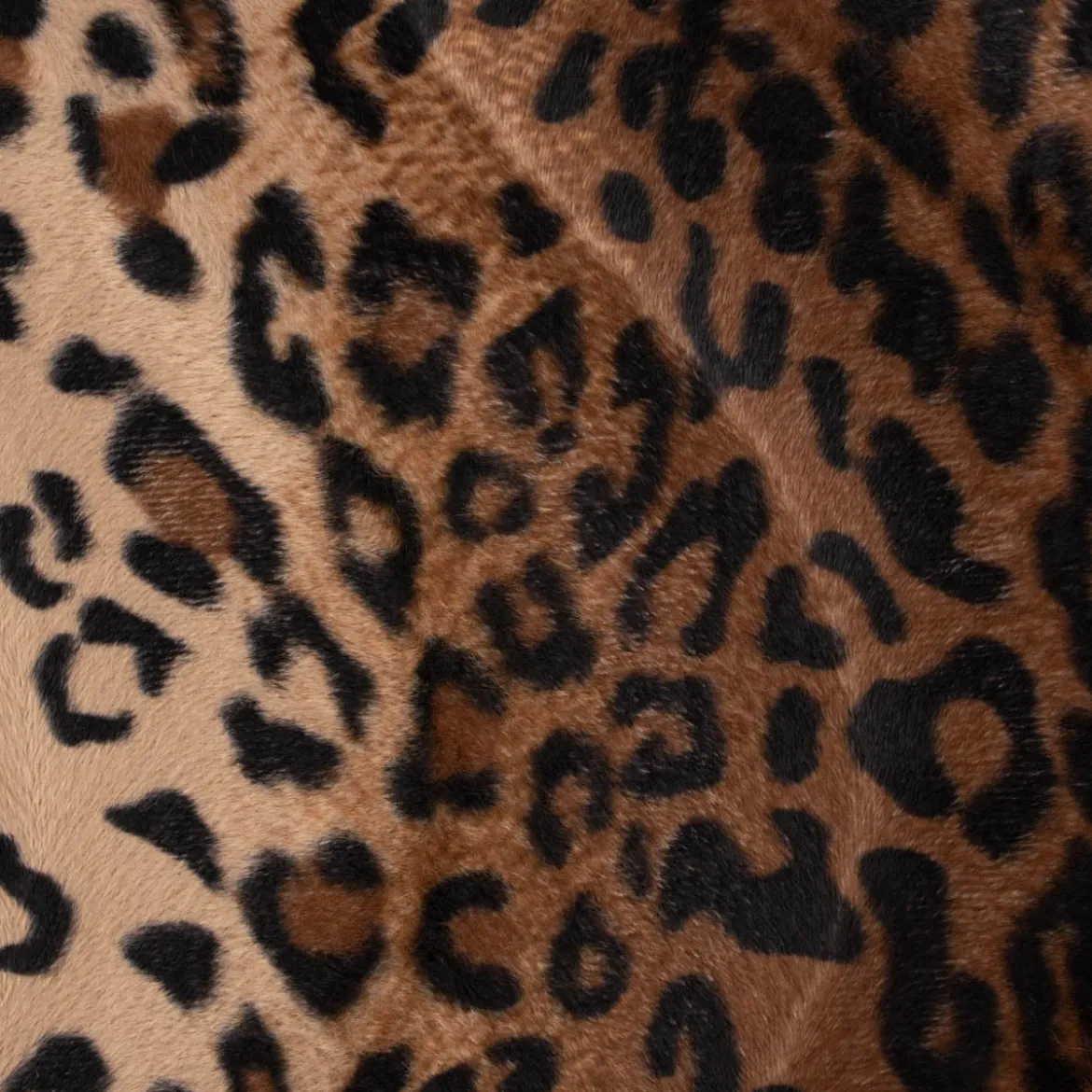 Plüsch Velours Fellstoff Fellimitat Leopard braun schwarz 1,4m Breite