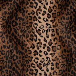 Plüsch Velours Fellstoff Fellimitat Leopard braun schwarz 1,4m Breite