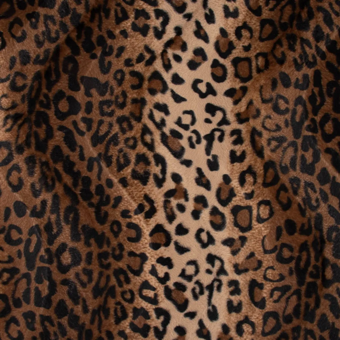 Plüsch Velours Fellstoff Fellimitat Leopard braun schwarz 1,4m Breite