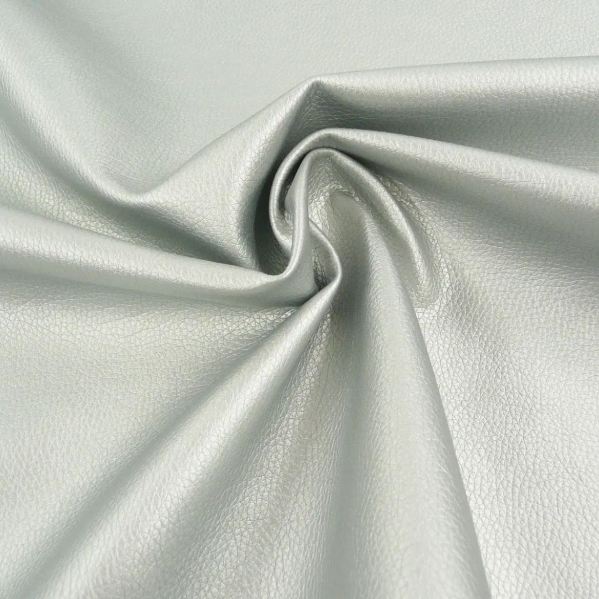 Polsterkunstleder Bezugsstoff Polsterstoff Kunstleder Kaiman Meterware metallic silberfarbig