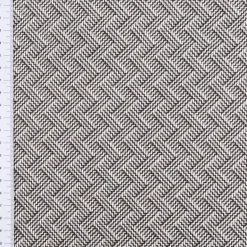 Polsterstoff Dekostoff Jacquard Flachgewebe Alba Chevron schwarz wollweiß 1,40m Breite