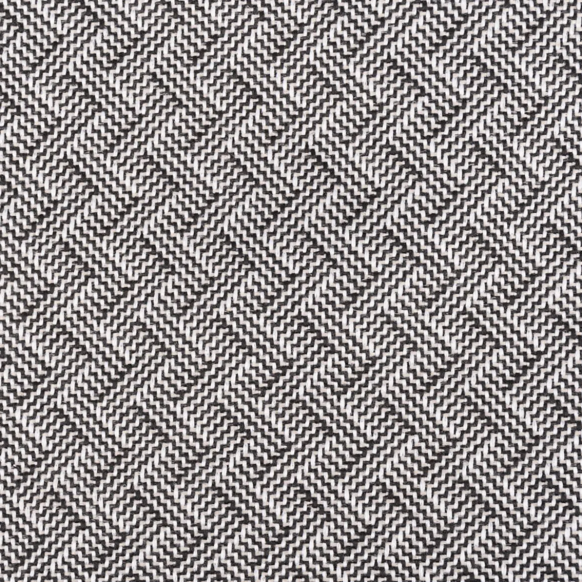 Polsterstoff Dekostoff Jacquard Flachgewebe Alba Chevron schwarz wollweiß 1,40m Breite