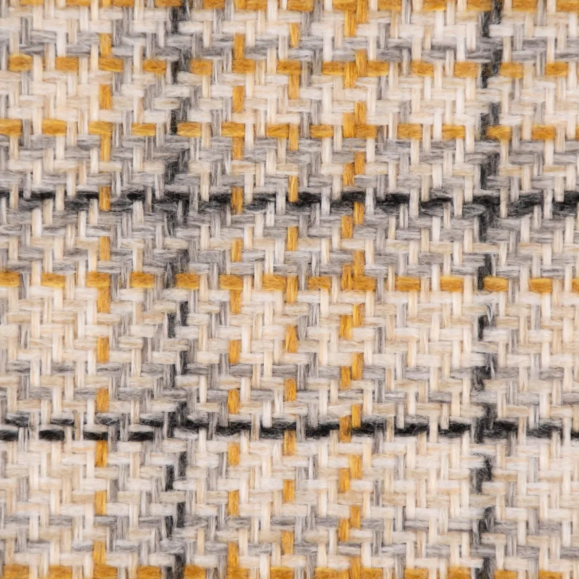 Polsterstoff Dekostoff Jacquard Flachgewebe Victoria Karo beige gelb 1,40m Breite