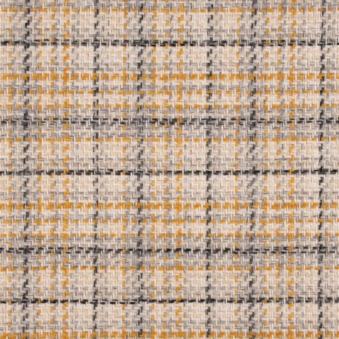 Polsterstoff Dekostoff Jacquard Flachgewebe Victoria Karo beige gelb 1,40m Breite