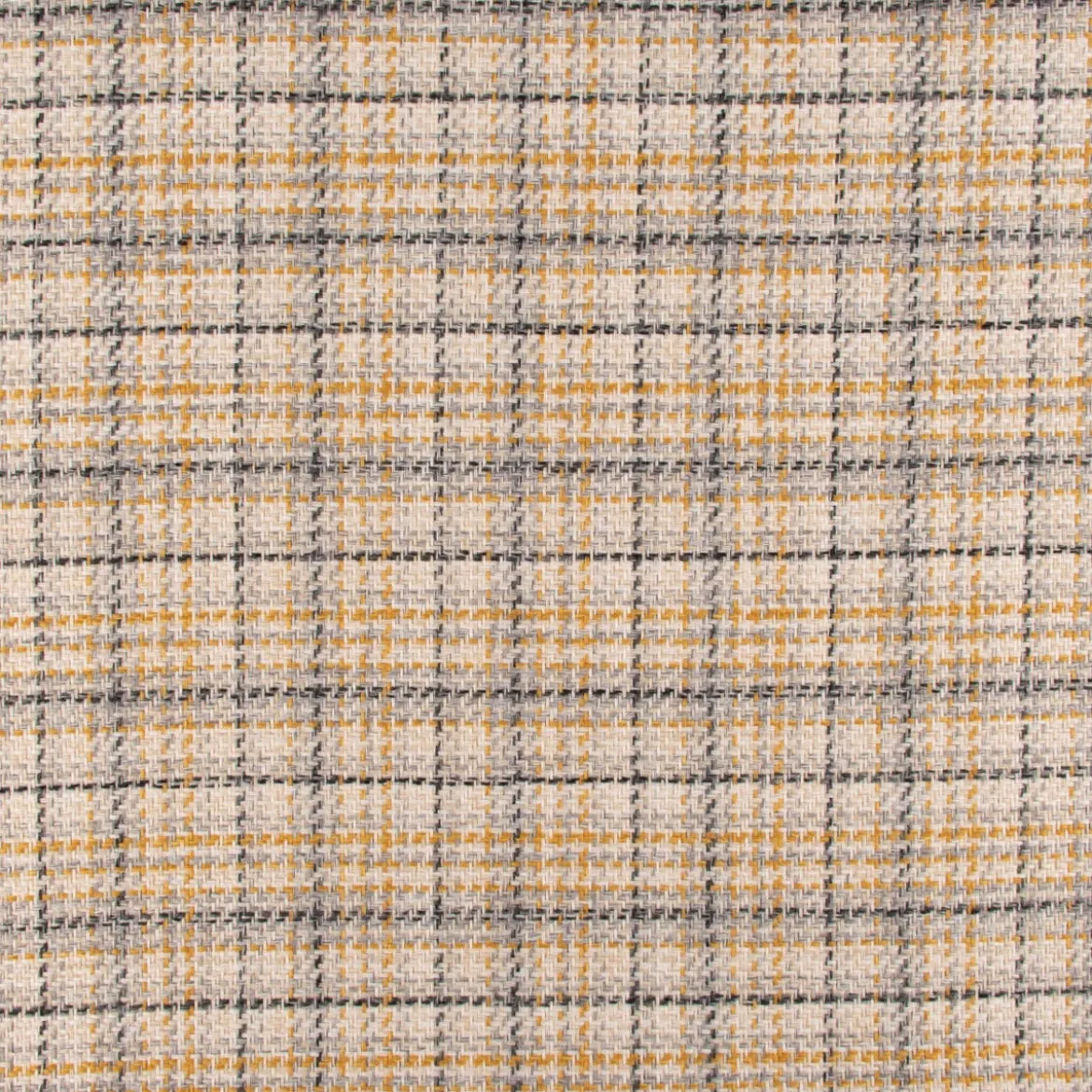 Polsterstoff Dekostoff Jacquard Flachgewebe Victoria Karo beige gelb 1,40m Breite