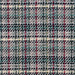 Polsterstoff Dekostoff Jacquard Flachgewebe Victoria Karo grau türkis pink 1,40m Breite