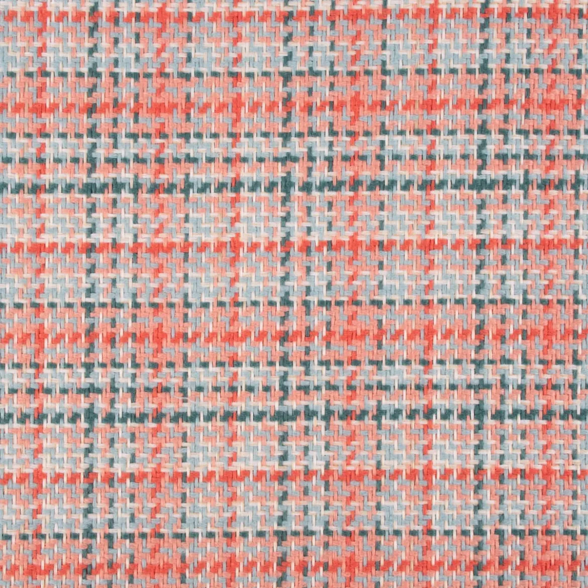 Polsterstoff Dekostoff Jacquard Flachgewebe Victoria Karo rosa türkis 1,40m Breite