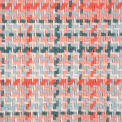 Polsterstoff Dekostoff Jacquard Flachgewebe Victoria Karo rosa türkis 1,40m Breite