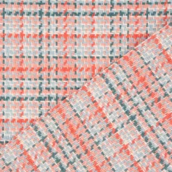 Polsterstoff Dekostoff Jacquard Flachgewebe Victoria Karo rosa türkis 1,40m Breite