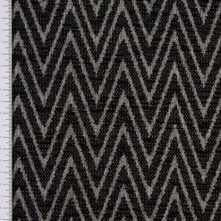 Polsterstoff Dekostoff Jacquard Flachgewebe Mira Chevron schwarz hellgrau 1,40m Breite
