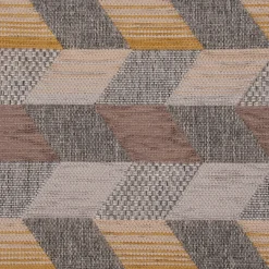 Polsterstoff Dekostoff Jacquard Flachgewebe Mira Rechtecke schräg grau gelb beige 1,40m Breite