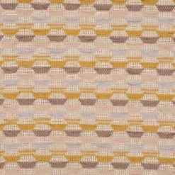 Polsterstoff Dekostoff Jacquard Flachgewebe Mira Hexagon beige gelb 1,40m Breite