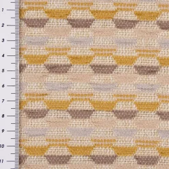 Polsterstoff Dekostoff Jacquard Flachgewebe Mira Hexagon beige gelb 1,40m Breite