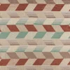 Polsterstoff Dekostoff Jacquard Flachgewebe Mira Rechtecke schräg beige mint terra 1,40m Breite
