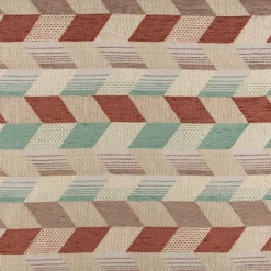 Polsterstoff Dekostoff Jacquard Flachgewebe Mira Rechtecke schräg beige mint terra 1,40m Breite