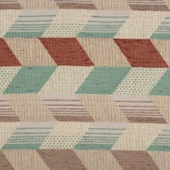 Polsterstoff Dekostoff Jacquard Flachgewebe Mira Rechtecke schräg beige mint terra 1,40m Breite
