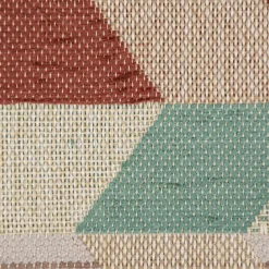 Polsterstoff Dekostoff Jacquard Flachgewebe Mira Rechtecke schräg beige mint terra 1,40m Breite