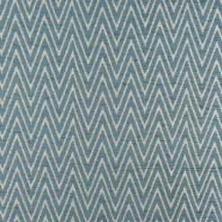 Polsterstoff Dekostoff Jacquard Flachgewebe Mira Chevron blau beige 1,40m Breite